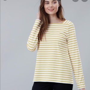 NWT Joules Mathilde Top Gold/White Size 2 US